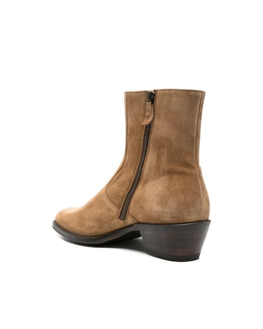 Eraldo Brown Suede Side-Zip Cowboy Boots for men