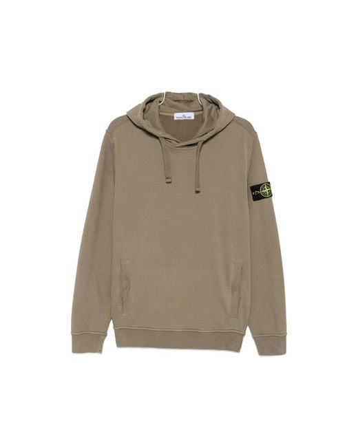 Stone Island Natural Logo-Patch Hoodie for men