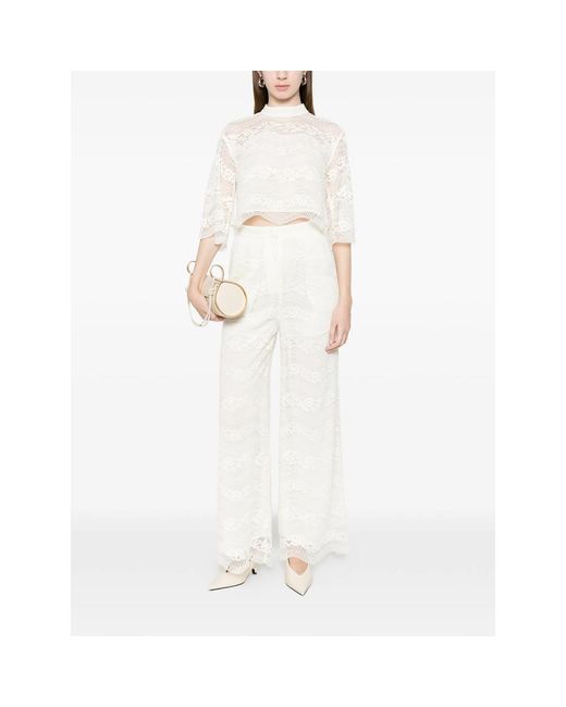 Twinset White Lace Trousers