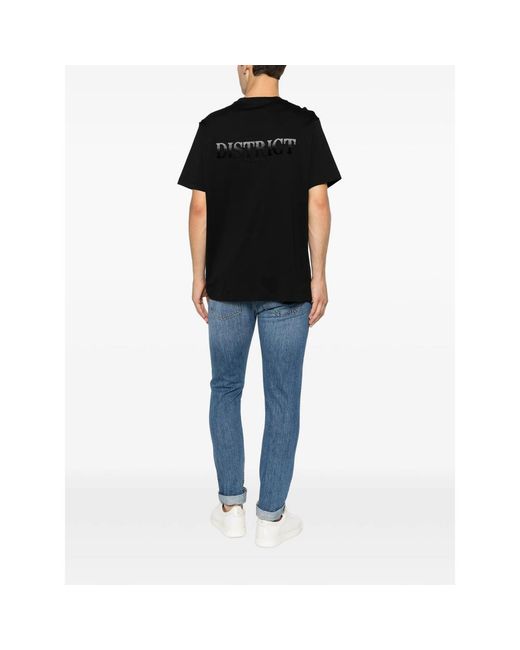 Emporio Armani Black Logo-Embroidered T-Shirt for men