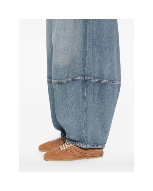 Agolde Blue Seam-Detail Barrel-Leg Jeans