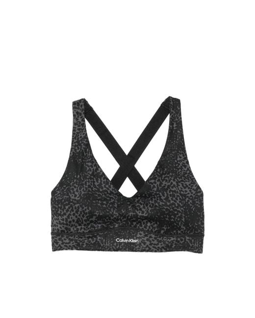 Calvin Klein Black Leopard-Print Sports Bra