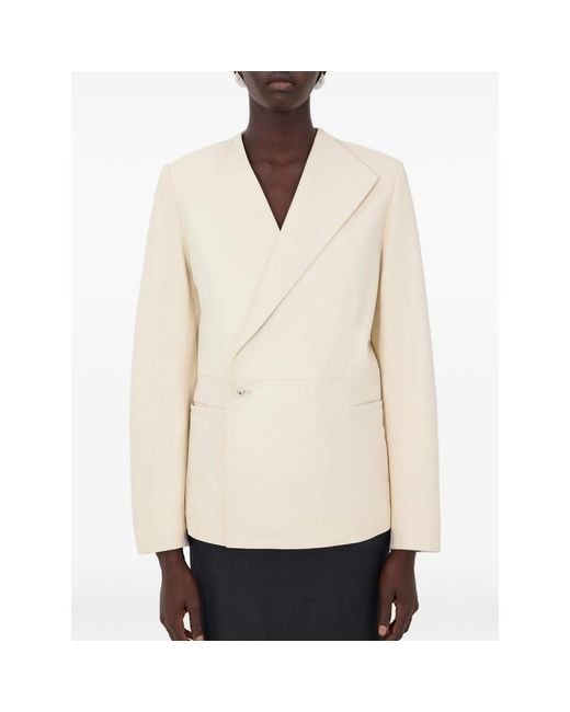 Loulou de Saison Natural Paoli Asymmetric Leather Jacket