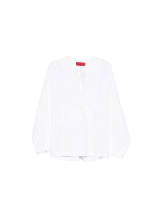 Thelatest White Dana V-Neck Blouse