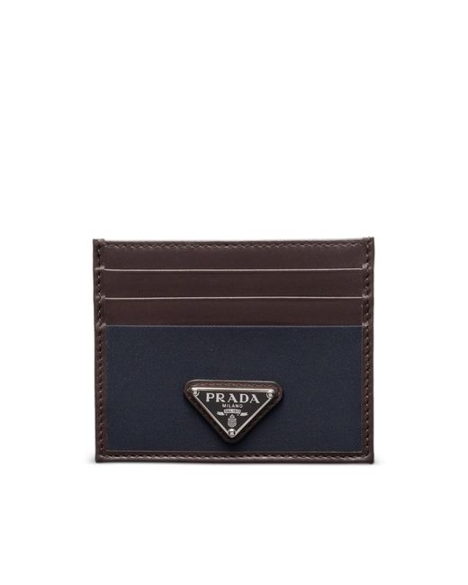 Prada Blue Peedrock Re-Nylon Card Holder for men