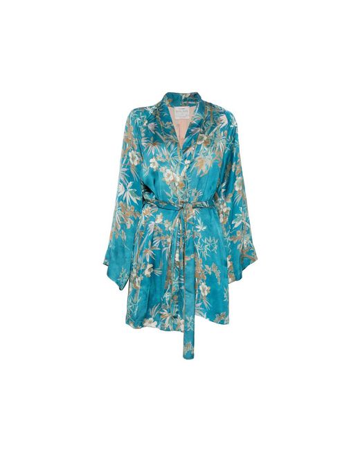 Forte_forte Blue Floral-Print Belted Jacket