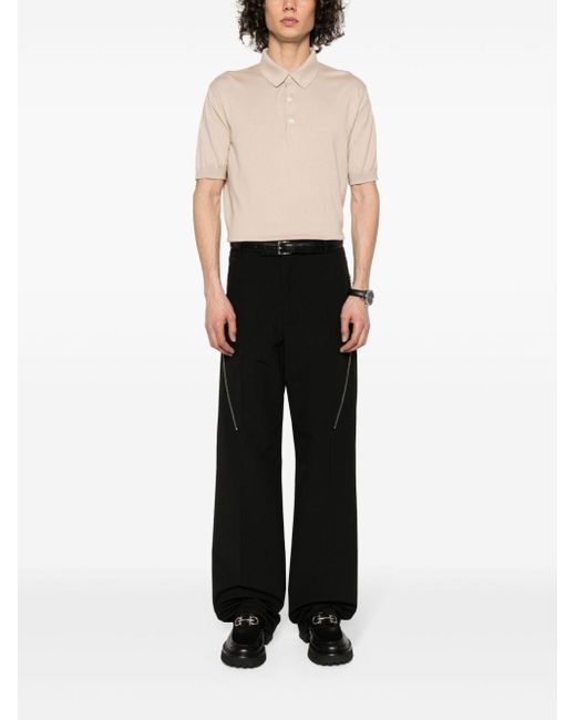 Zegna Natural Fine-Knit Cotton Polo Shirt for men