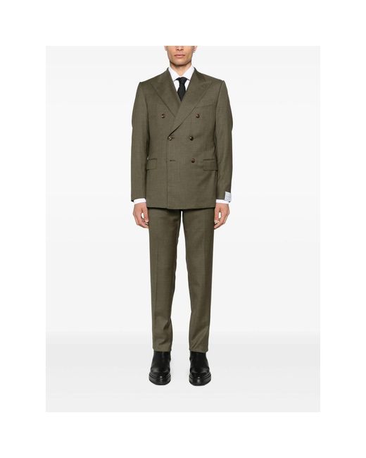 Caruso Green Double-Breasted Suit for men