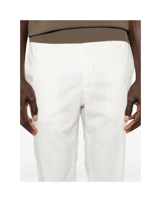Incotex White Straight Trousers for men