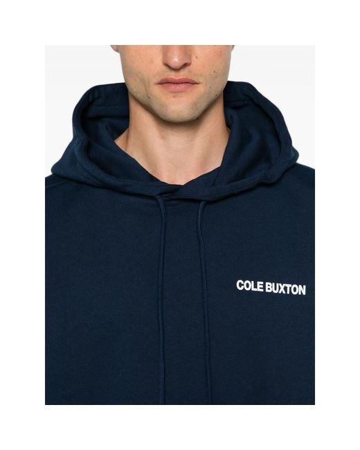 Cole Buxton Blue Cb Logo-Print Drawstring Hoodie for men