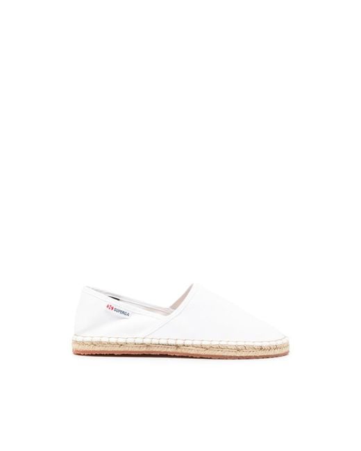 Superga White Canvas Slip-On Espadrilles