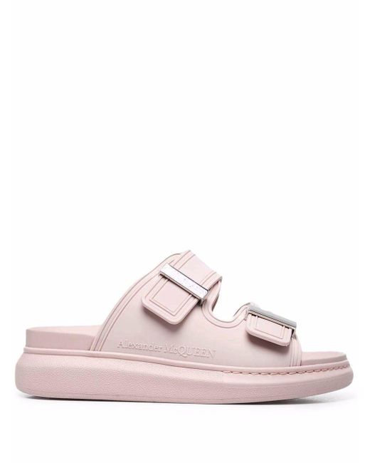 Alexander McQueen Pink Oversized Double-Strap Sandals