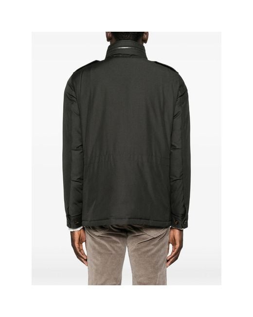 Moorer Black Four-Pocket Epaulette Jacket for men