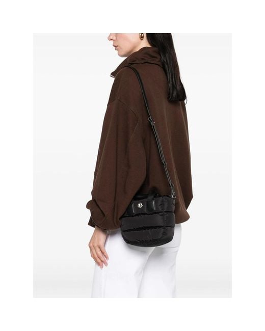 Moncler Black Mini Padded Logo-Plaque Tote Bag