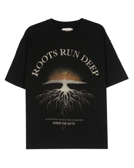 Honor The Gift Black Roots Run Deep Cotton T-Shirt for men