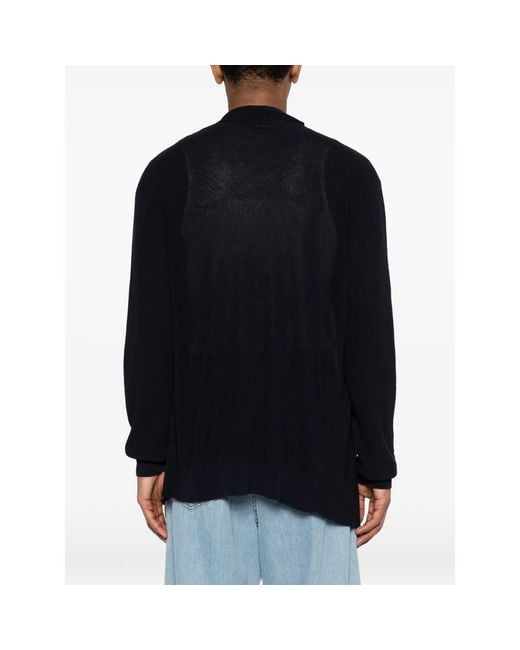 Roberto Collina Black Open-Front Cardigan for men