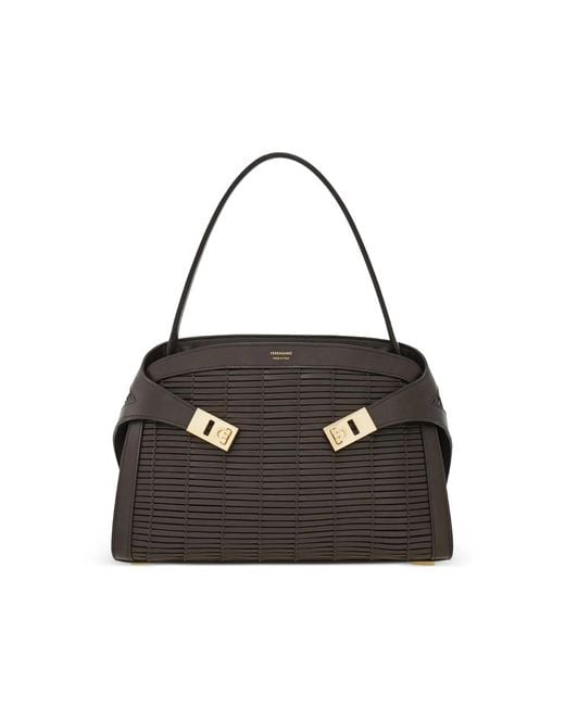 Ferragamo Black Shoulder Bags