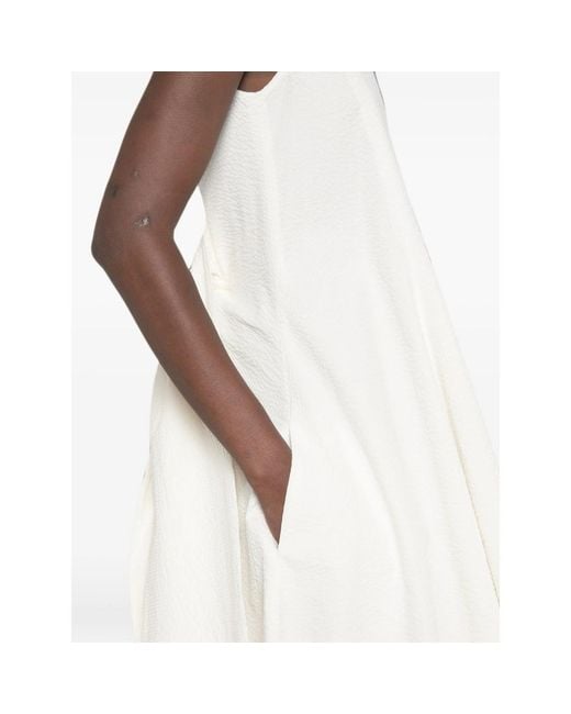 J.W. Anderson White Bow-Detail Sleeveless Midi Dress