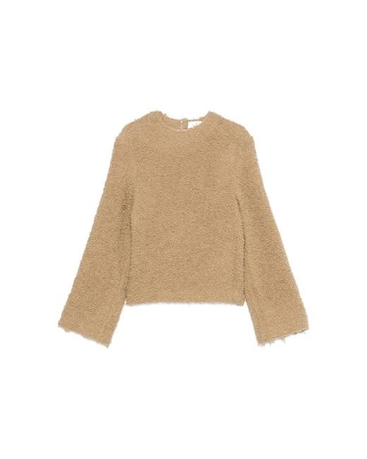 Séfr Natural Frayed-Edge Crew-Neck Sweater