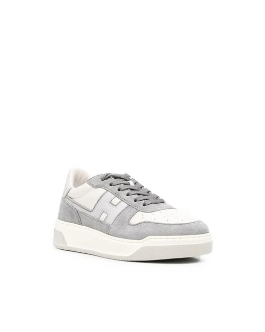 Hogan White Logo-Patch Sneakers