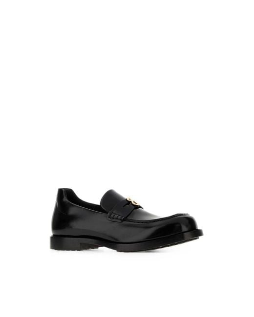 Balenciaga Black Logo-Plaque Loafers