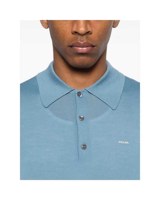 Prada Blue Polo Shirts for men