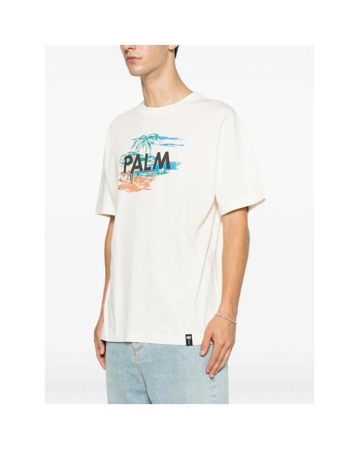 Palm Angels White Neutrals T-Shirts & Vests for men