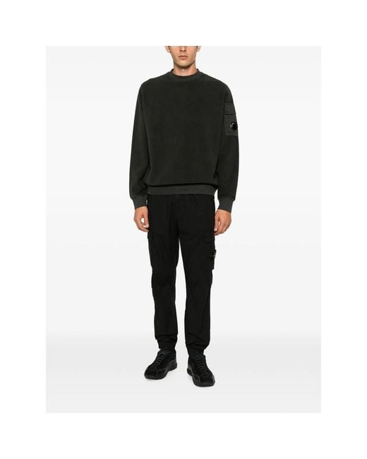 C P Company Black C. P. Company Lens-Detail Pocket Sweatshirt for men