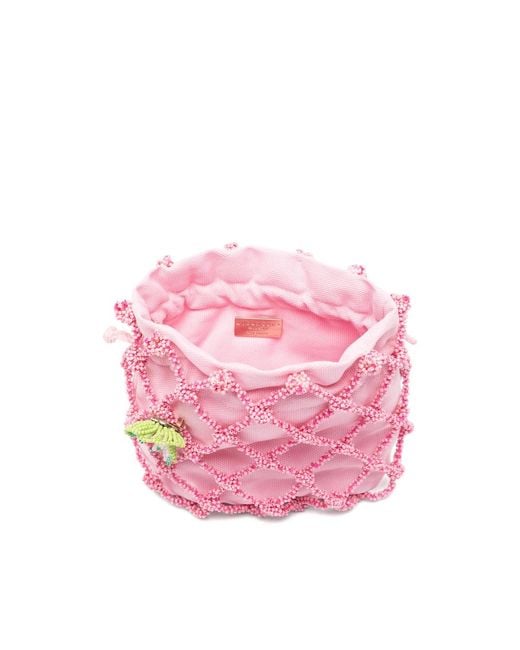 Rosantica Pink Selene Marea Beaded Appliqué Cross Body Bag