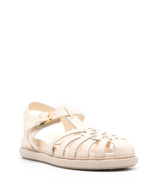 Marni Natural Caged Leather Sandals