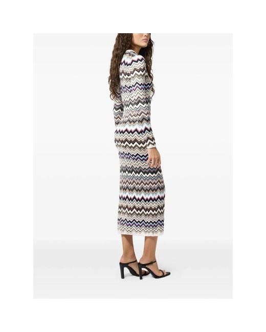 Missoni White Zigzag-Knit Dress