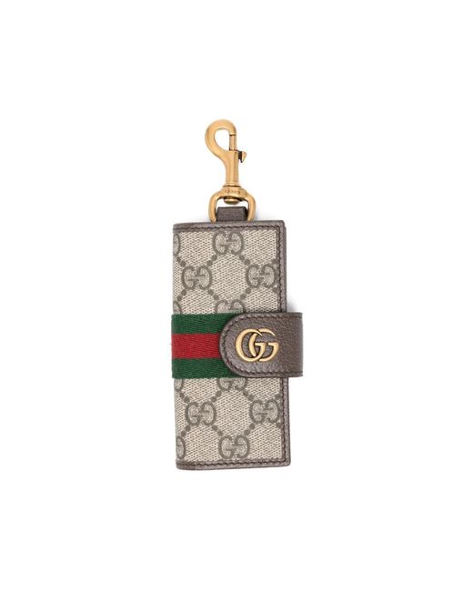 Gucci Metallic Ophidia Logo Stripe Keyring for men