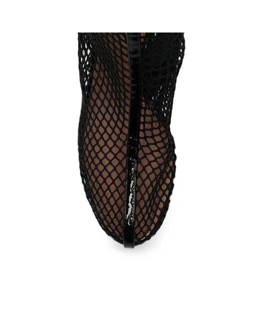 Alaïa Black Mesh Buckle-Strap Ankle Boots