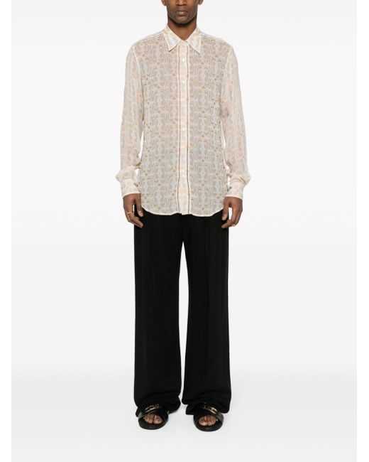Dries Van Noten Natural Bead-Embellished Shirt for men