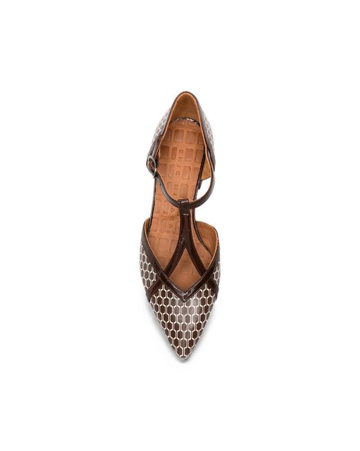 Chie Mihara Brown Hidrow Geometric-Print T-Bar Pumps