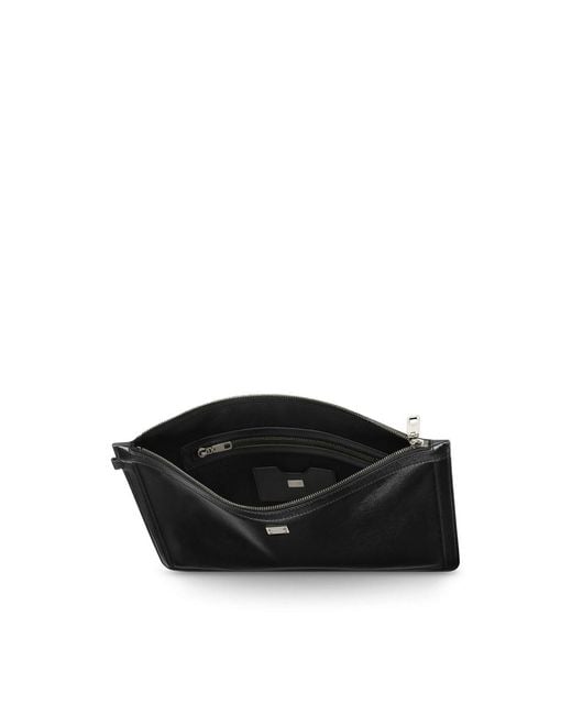 Dolce & Gabbana Black Logo Plaque Zipped Clutch Bag for men