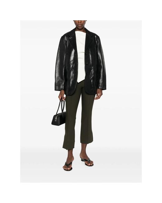 Vince Green Seam-Detail Side-Slit Trousers