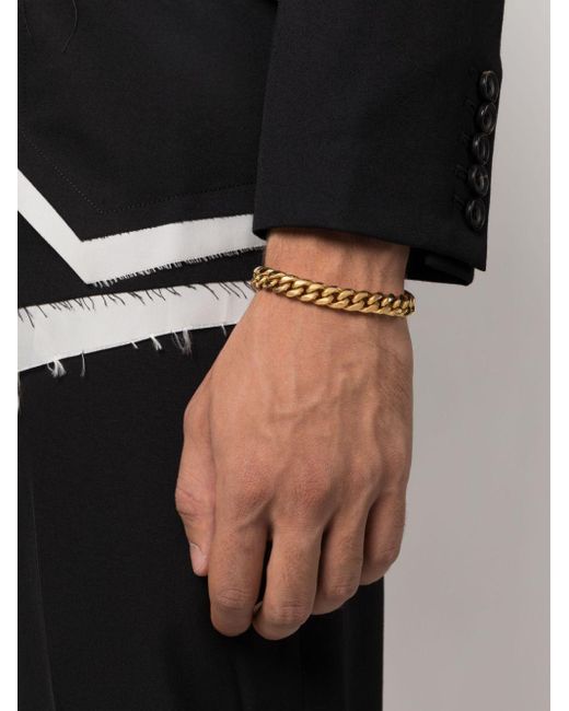 DARKAI Metallic Crystal-Embellished Lock Bracelet for men