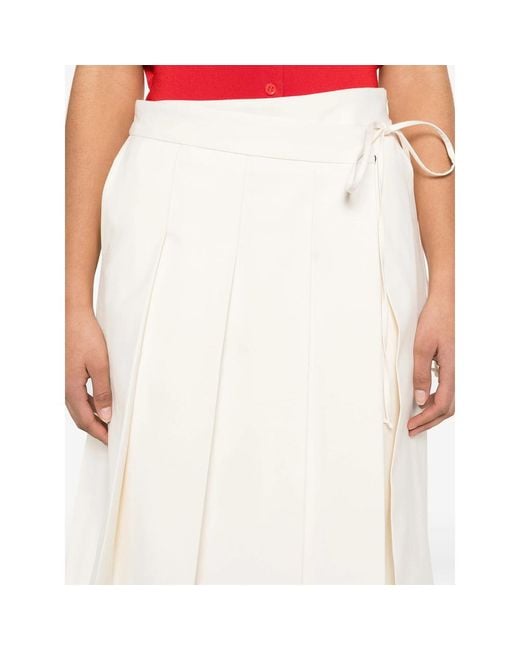DUNST White Pleated Wrap Skirt