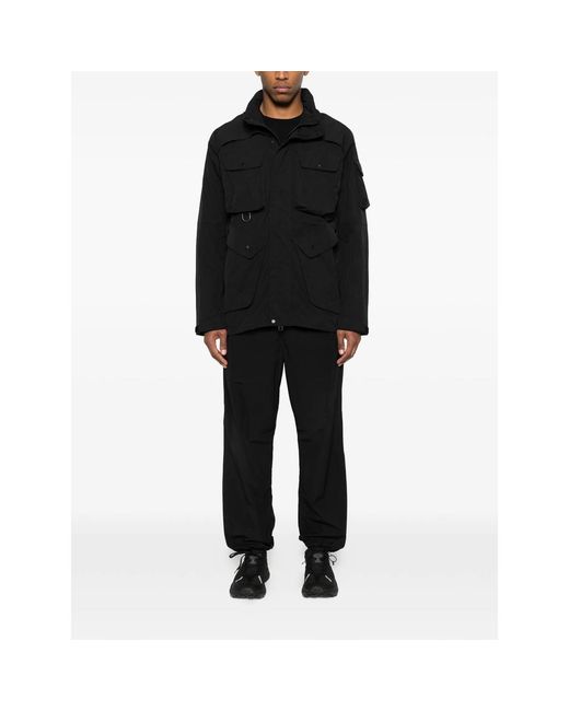JG1 Black Flap-Pocket Hooded Jacket for men