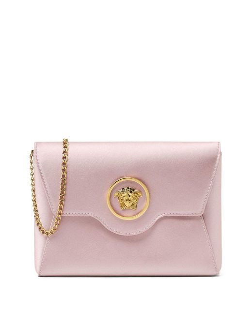 Versace Pink La Medusa Envelope Clutch Bag