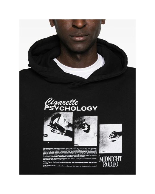 MIDNIGHT RODEO Black Graphic Hoodie for men
