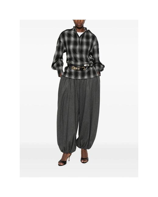 IRO Black Natte Checked Top