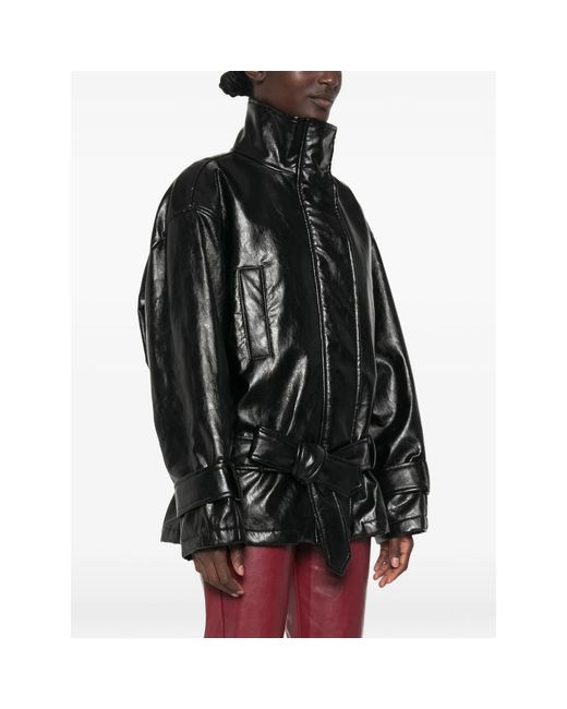 FEDERICA TOSI Black Belted Zip-Up Jacket
