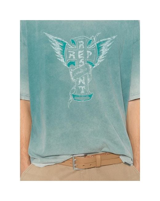 Represent Blue Westside Graphic-Print T-Shirt for men
