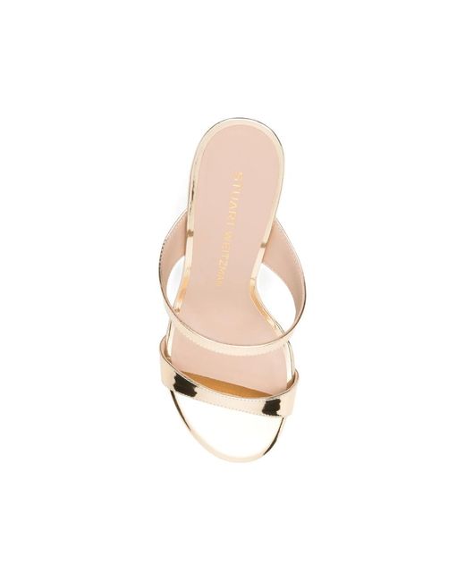 Stuart Weitzman Metallic Nudist Slide Pumps