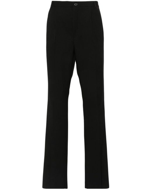 Saint Laurent Black Grain De Poudre Straight Trousers for men