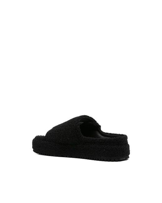 PDF Black Fuzzy Sandals for men