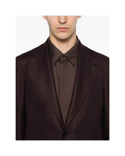 Tagliatore Brown Jacket Virgin Wool for men