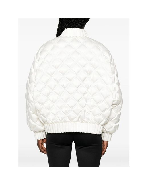 RAXXY White Quilted-Pattern Bomber Jacket